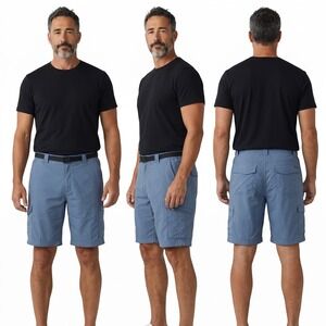 Columbia Men's Cargo Bermuda Shorts Size 44X10 Ocean Blue UPF 50 Sun Protection
